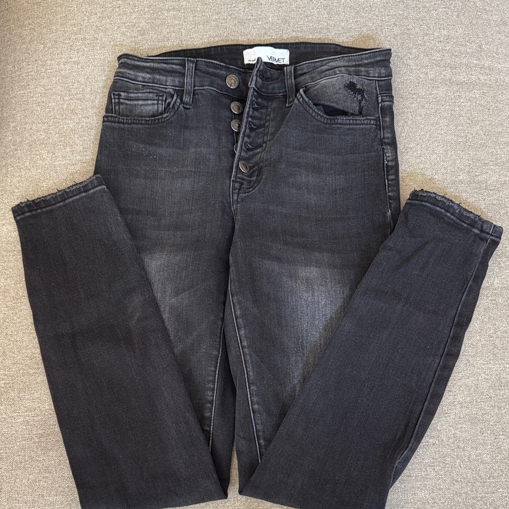 Vervet Brand Women's High Rise Charcoal Jeans